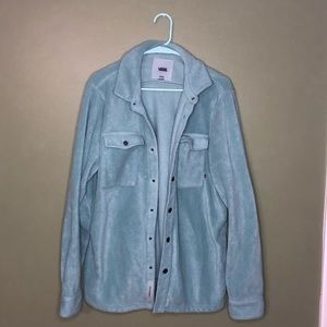 Snap Front Fleece Shacket Sea Green